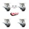 Service Caster 4 Inch Kingpinless Thermoplastic Rubber Wheel Caster Brakes 2 Swivel Locks, 4PK SCC-KP30S420-TPRRD-SLB-BSL-2-SLB-2 - alternate 3